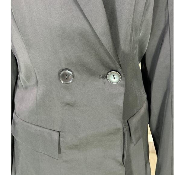 Abercrombie & Fitch Women's Size S Longline 2 Button Satin Blazer Jacket #0558 - Picture 8 of 13